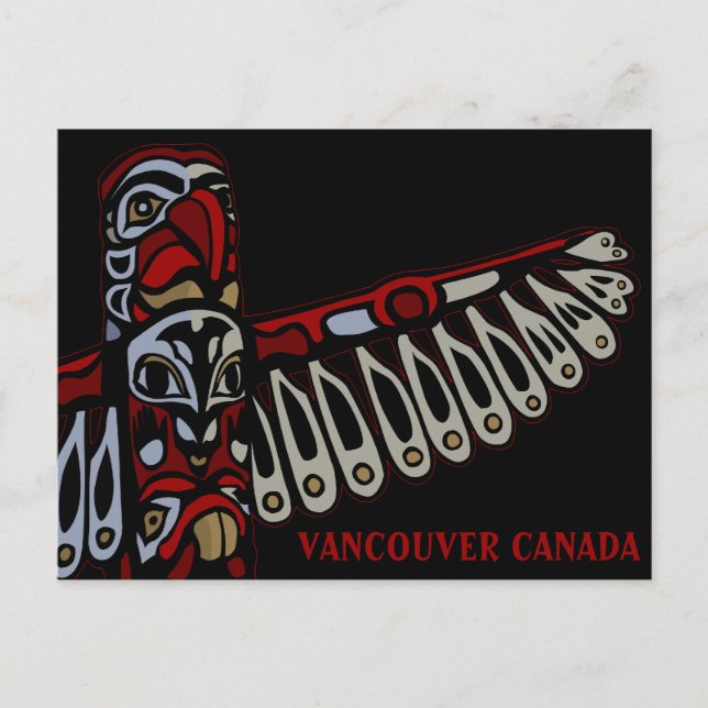 Cartões postais de Vancouver Souvenir Totem Poli (Frente)