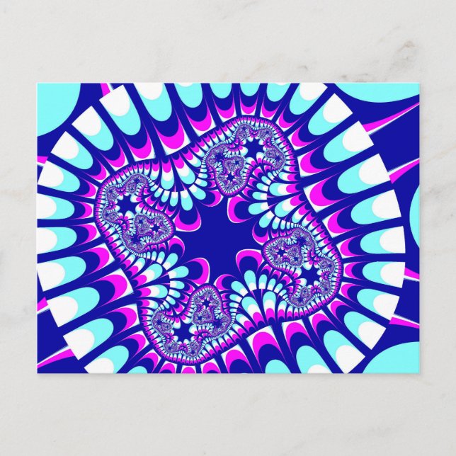 Cartões postais de ventilador de gelo rosa (Frente)