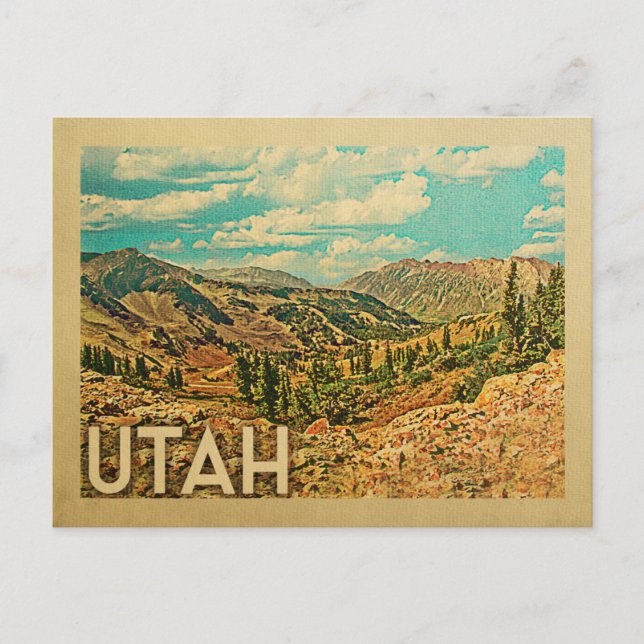 Cartões postais de Viagens vintage Utah (Frente)