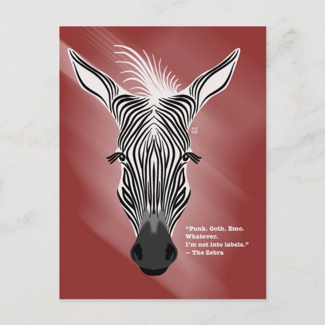 Cartões postais de Zebra sem Etiquetas (Frente)