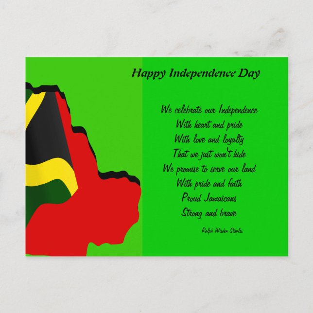 Cartões postais do 50º aniversário da Jamaica (Frente)
