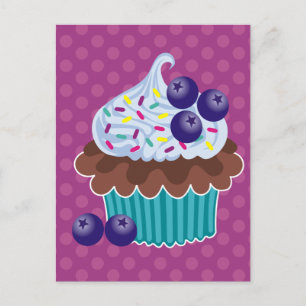 Cartões postais do Cupcake Blueberry