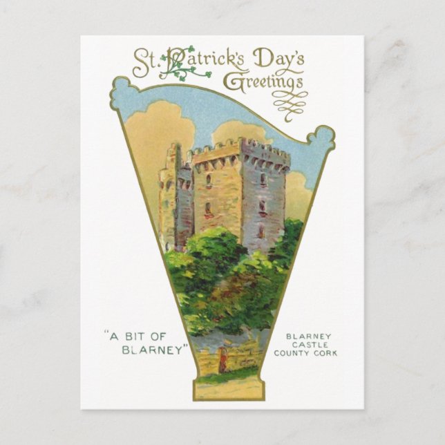 Cartões postais do dia de Patrick, Ruas Vintage. (Frente)