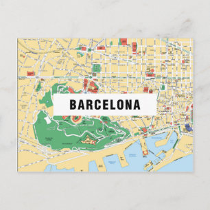 CARTÕES POSTAIS DO MAPA DA CIDADE ♥ Barcelona