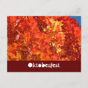 Cartões postais do Oktoberfest Laranja Folhas de o