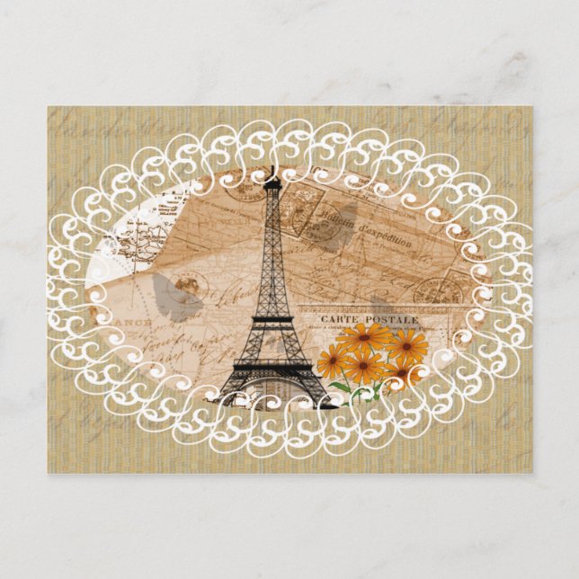 Cartões postais e mapas franceses da Torre Eiffel (Frente)