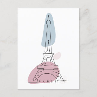 Cartões postais em torre Eiffel de arte em linha