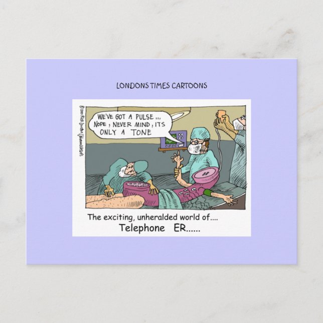 Cartões Postais Engraçados Cartoon Código Azul Tel (Frente)
