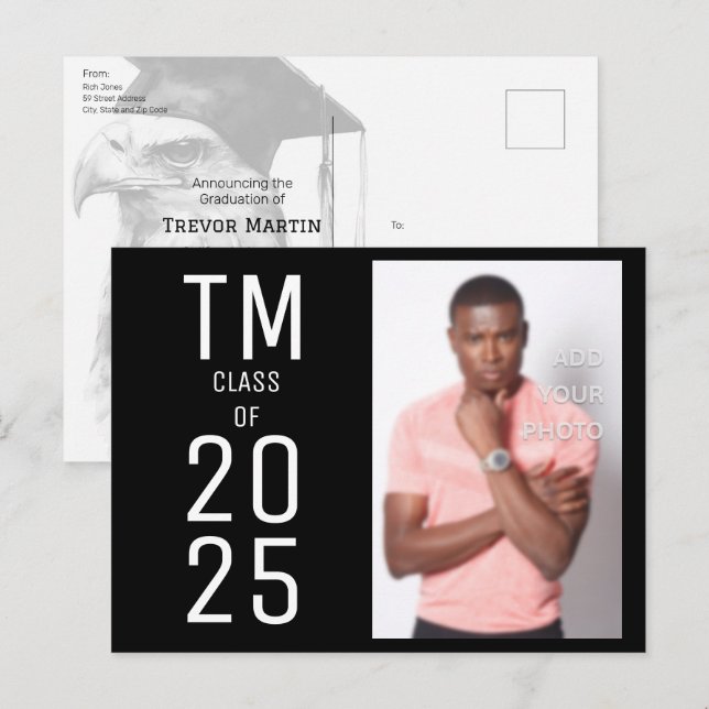 Cartões-postais especiais de convite para graduaçã (Frente/Verso)