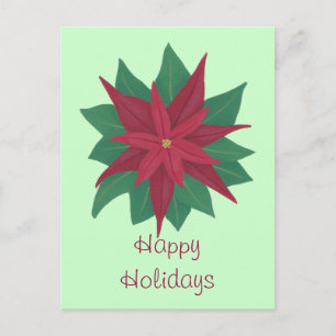 Cartões Postais Flor de Poinsettia Felizes Festas