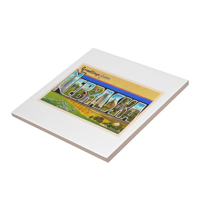 Cartões postais grande Vintage, Estado de Nebraska (Lateral)