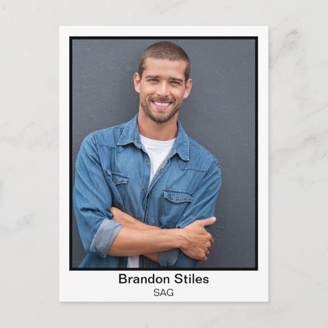 Cartões postais Impressão personalizados para ator (Frente)