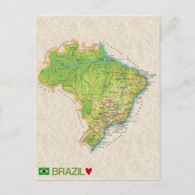 CARTÕES POSTAIS MAPA: Brasil (Frente)