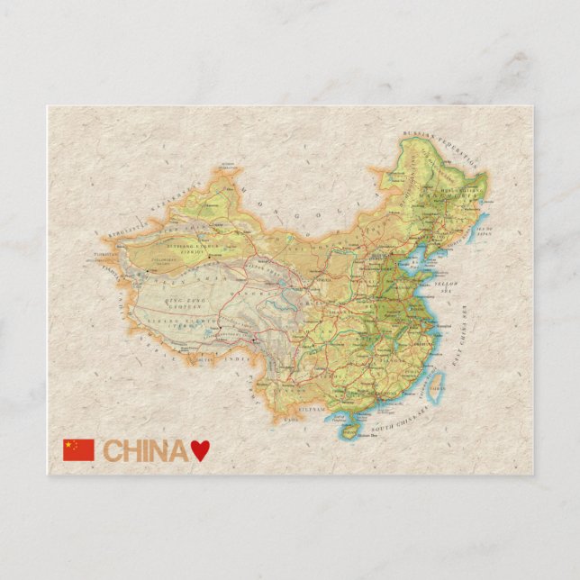 CARTÕES POSTAIS MAPA: China (Frente)