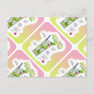 CARTÕES POSTAIS - MOJITO RECIPE COCKTAIL ART