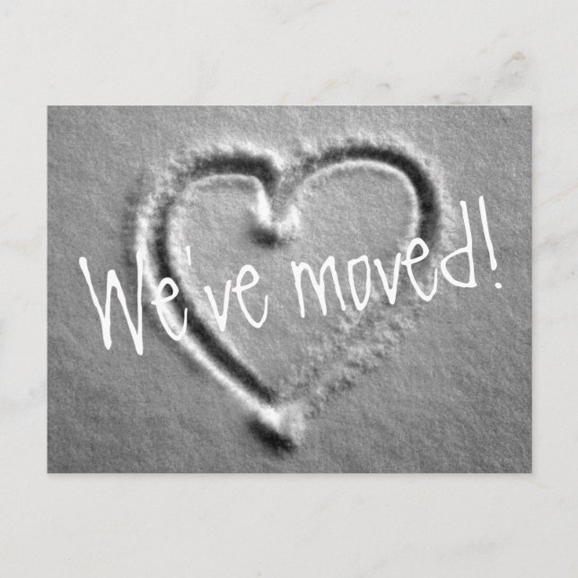 Cartões postais movendo o coração desenhado na nev (Frente)