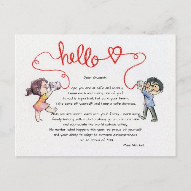 Cartões postais "Olá para Crianças" (Frente)