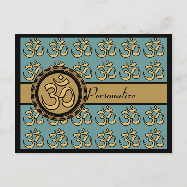 Cartões postais Om Personalize-Escolha sua cor de  (Frente)