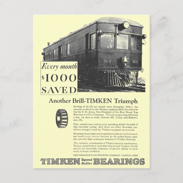 Cartões Postais Para Automóveis Elétricos De 1926  (Frente)