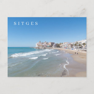 Cartões postais para exibição de praia em Sitges