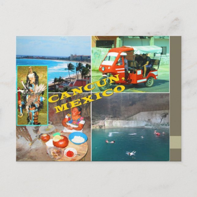 CARTÕES POSTAIS PERSONALIZADOS - CANCUN COLLAGE 2 (Frente)