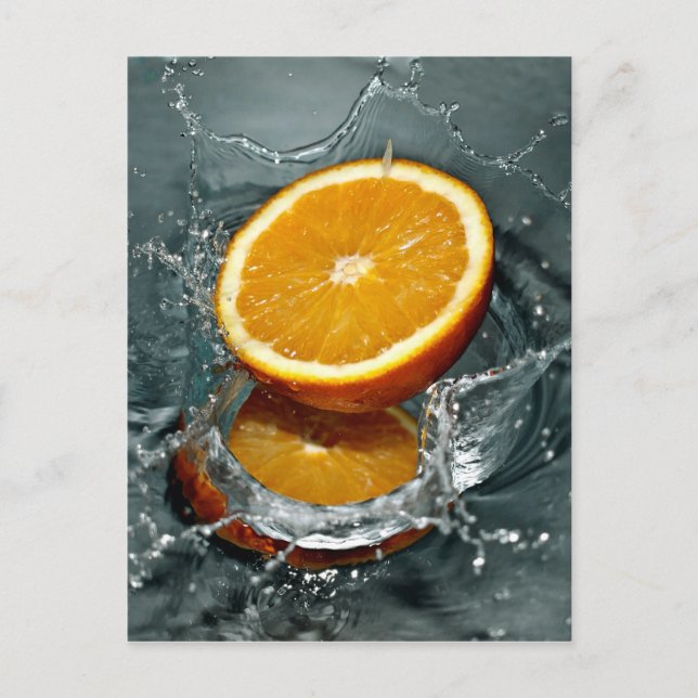 Cartões postais personalizados de abertura laranja (Frente)