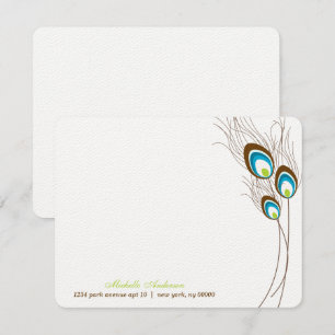 Cartões Postais Planos de Penas de Pavão Verde