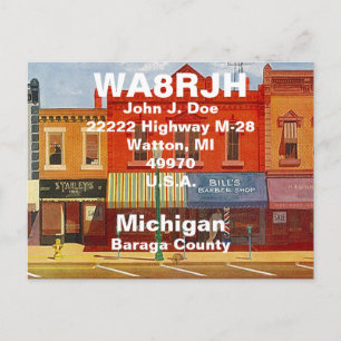 Cartões postais QSL Rádio HAM Ops Quaint Small Tow