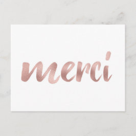Cartões postais rosa-gold-merci, obrigado-te, font
