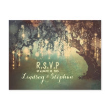 cartões postais RSVP de árvore de linhas