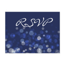Cartões postais RSVP de Casamento Azul
