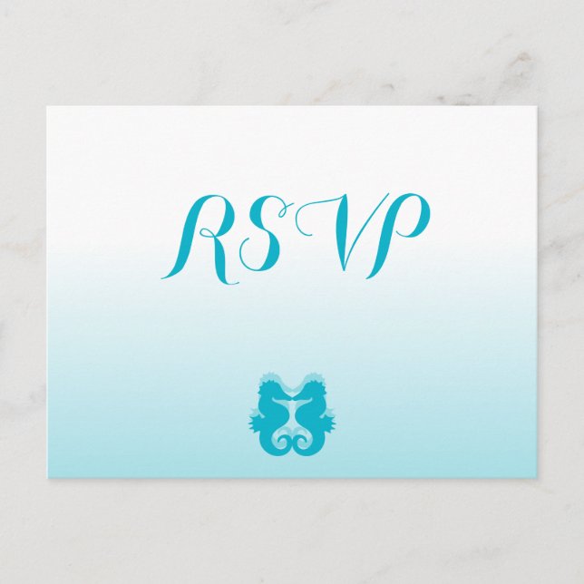 Cartões postais RSVP de Casamento de Cavalo Azul B (Frente)