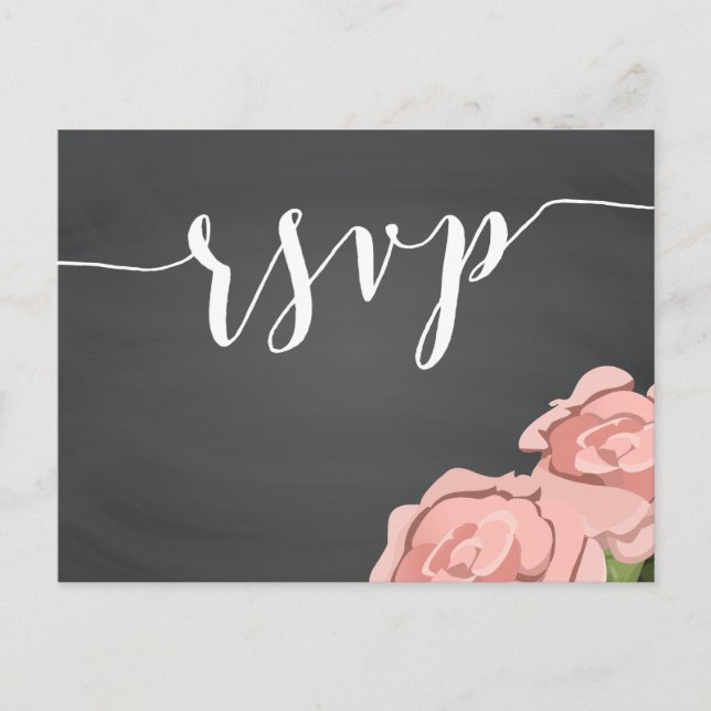 Cartões postais RSVP de Casamento Floral Personali (Frente)