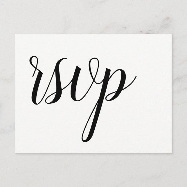 Cartões postais rsvp de casamento modernos (Frente)