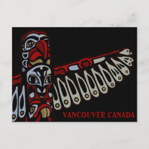 Cartões Postais Souvenir de Vancouver Totem Pole P