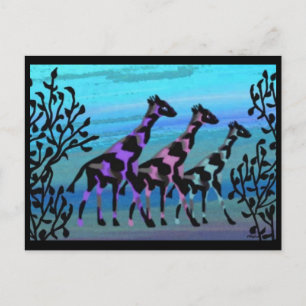 Cartões postais Sunrise Giraffe