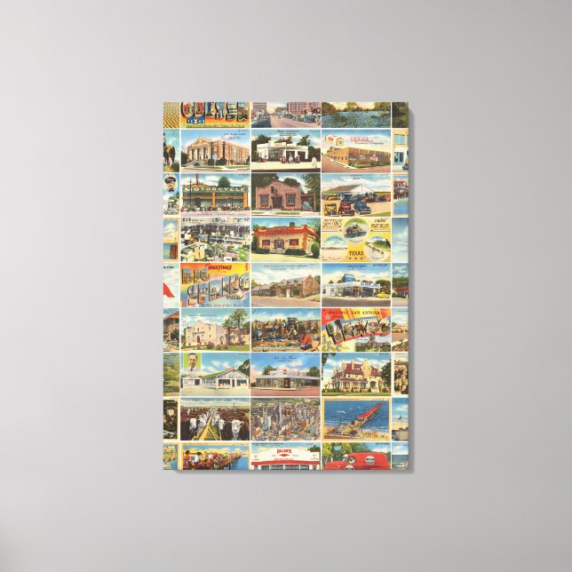 Cartões postais Texas antigos estendido impressão  (Frente)