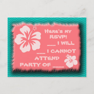 Cartões postais turquesas e corais para personaliz