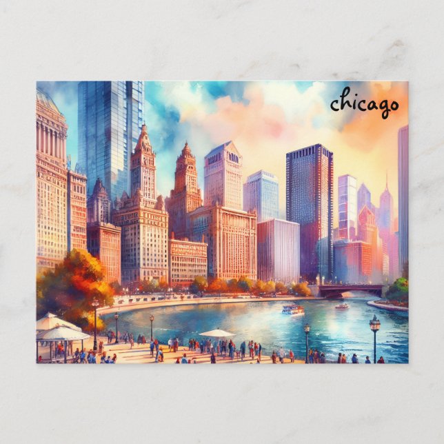 Cartões postais Viagem de comprar de chicago (Frente)