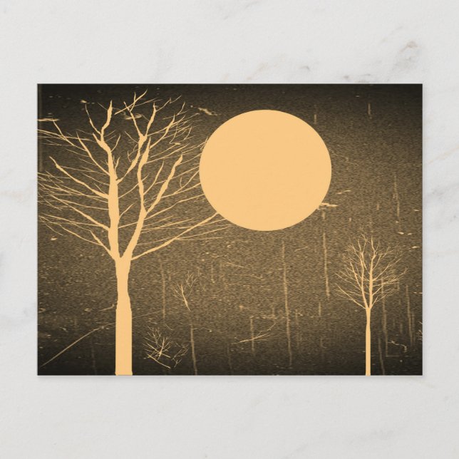 Cartões postais vintage da noite enluarada (Frente)