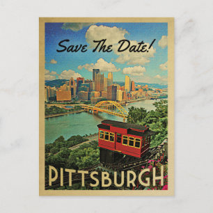 Cartões Postais Vintage de Pittsburgh Save The Dat