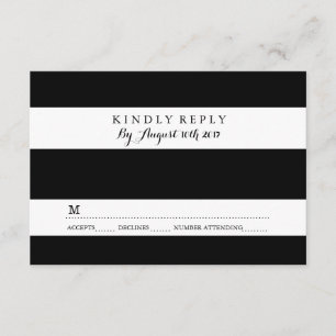 CARTÕES PRETO E BRANCO CHIQUES DA LISTRA RSVP