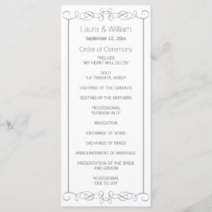 Cartões Rack do Programa de Casamento de cinzas