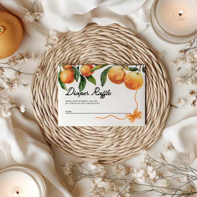 Cartões Raffle de fralda | Chá de fraldas Laranja (Criador carregado)
