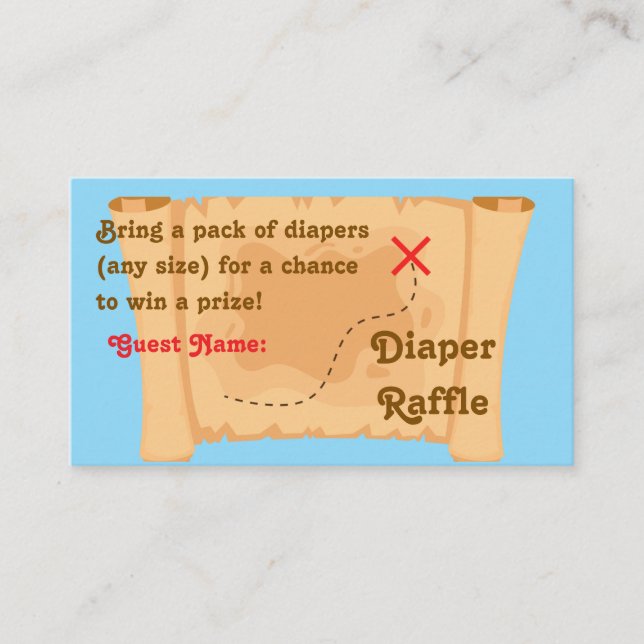 Cartões Raffle de Fralda Pirata (Frente)