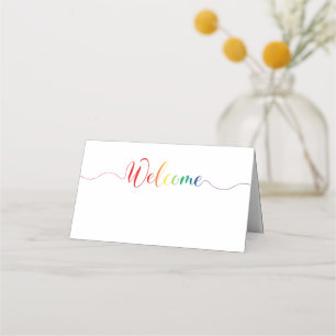 Cartões Rainbow Place para um casamento gay ou lés