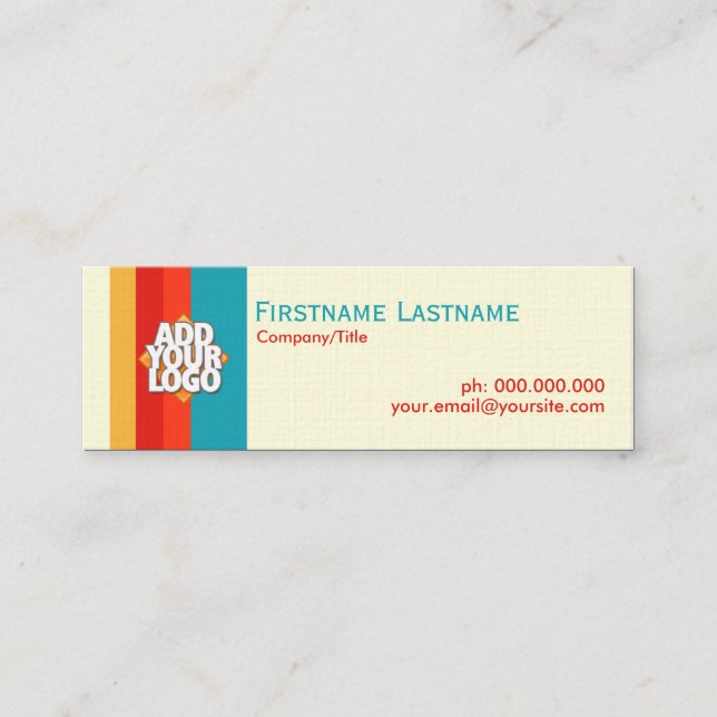 Cartões retros novos das listras simples mini (Frente)