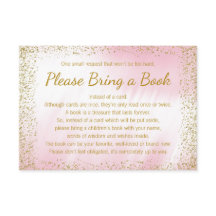 Cartões Rosa e Dourado Traga um Livro