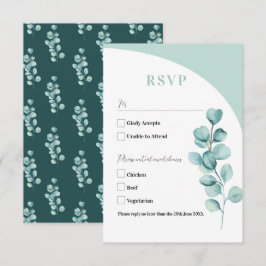 Cartões RSVP Casamento Folhas de Eucalipto Verde