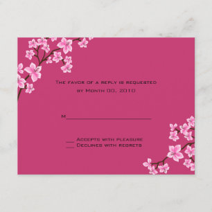 Cartões RSVP Cherry Blossom